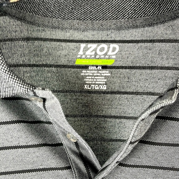 IZOD Perform Xtreme Function Golf Cool FX Polo Golf Shirt Black/Gray Size XL - Picture 4 of 14
